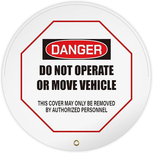 1 Pcs Steering Wheel Cover for Lockout Tagout - 20" Danger Do Not Operate Reinforced Vinyl for Trucks Pallet Jacks Forklifts