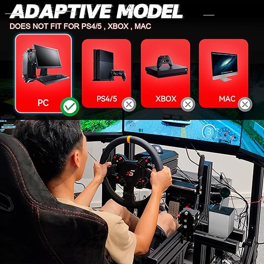 aikeec 64Bit PC USB Handbrake, Upgrade SIM Racing Games Handbrake for LO GITECH G25 G27 G29 T500 T300 THRUST MASTER FANATECOSW DIRT RALLY, 2M Nylon Cable/Reinforced Spring/Red+Clamp