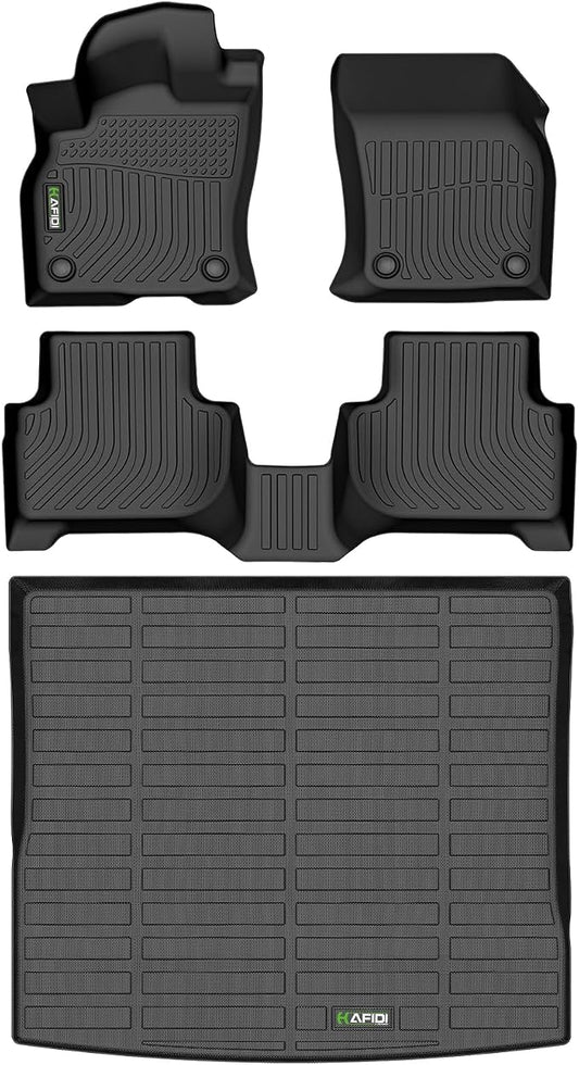 HAFIDI® Floor Mats & Cargo Liner Set Fit for 2019-2025 Audi Q3 All Weather Protection TPE Anti-Slip Automotive Full Set Floor Liners Custom Accessories - Black