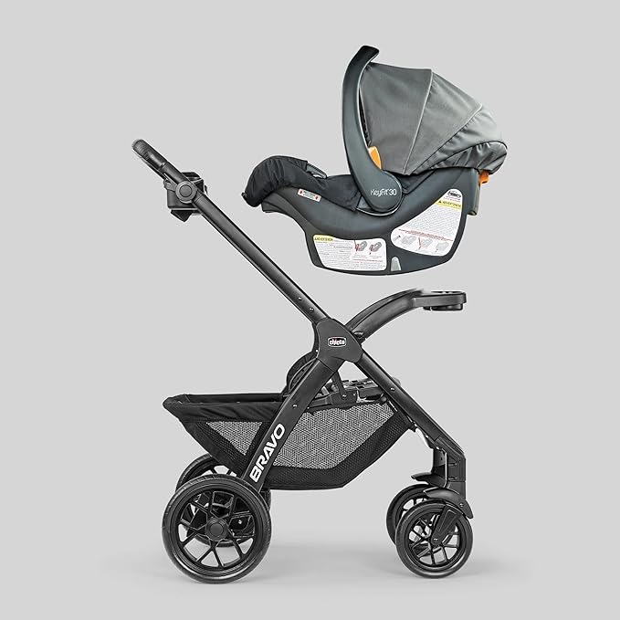 Chicco Bravo LE ClearTex Full-Size Stroller for Babies and Toddlers, UPF-Rated Canopy, GREENGUARD Gold Certified, Lightweight, One-Hand Compact Fold, Pewter/Grey