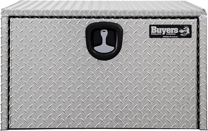 Buyers Products 1705103 Diamond Tread Aluminum Underbody Truck Tool Box, 18 x 18 x 30, Made in USA, .100 in. Thick, Corrosion-Resistant, Locking Compression Latch – Secure Storage for Work Trucks