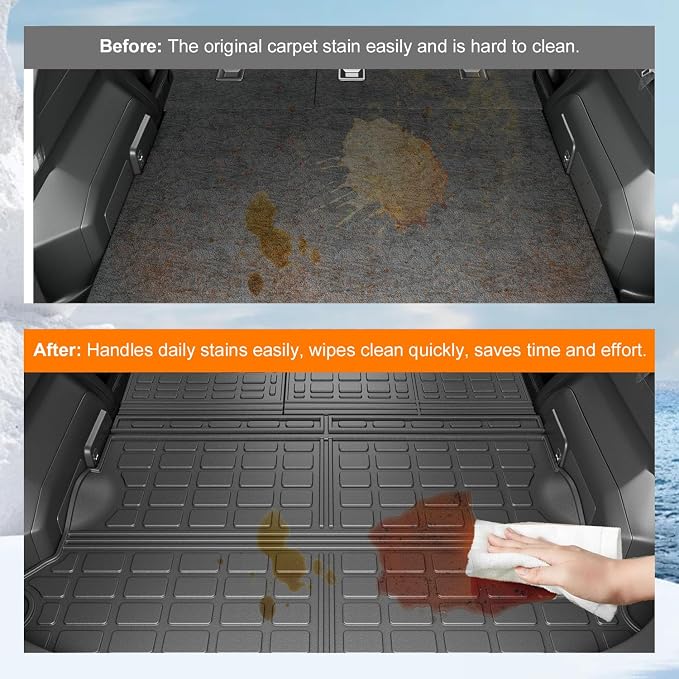 powoq Cargo Mat Compatible with 2024-2026 Subaru Crosstrek Impreza Trunk Mat Backrest Cargo Liner TPE Trunk Liner Replacement for 2024-2026 Subaru Crosstrek Accessories