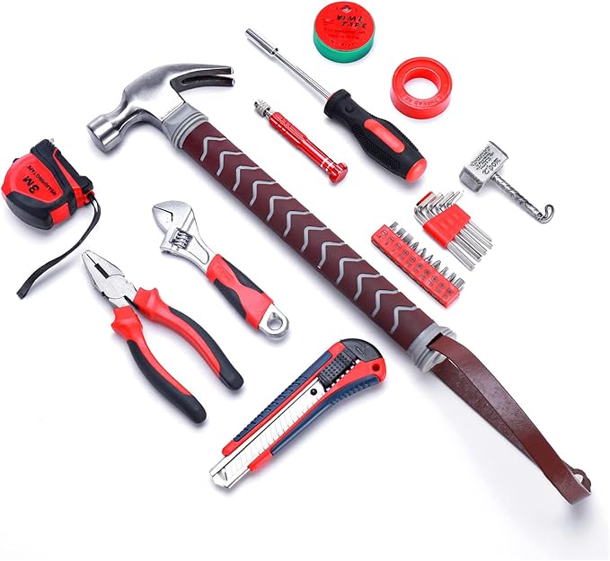 Hammer Tool Box, 28 Piece Hammer Tool Set Made of Real Metal for DIY and Car Repair, Gifts for Men