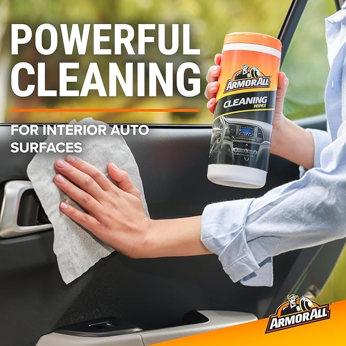 Armor All Car Cleaning Wipes, Wipes for Car Interior and Car Exterior, 90 Wipes Each (Pack of 2)