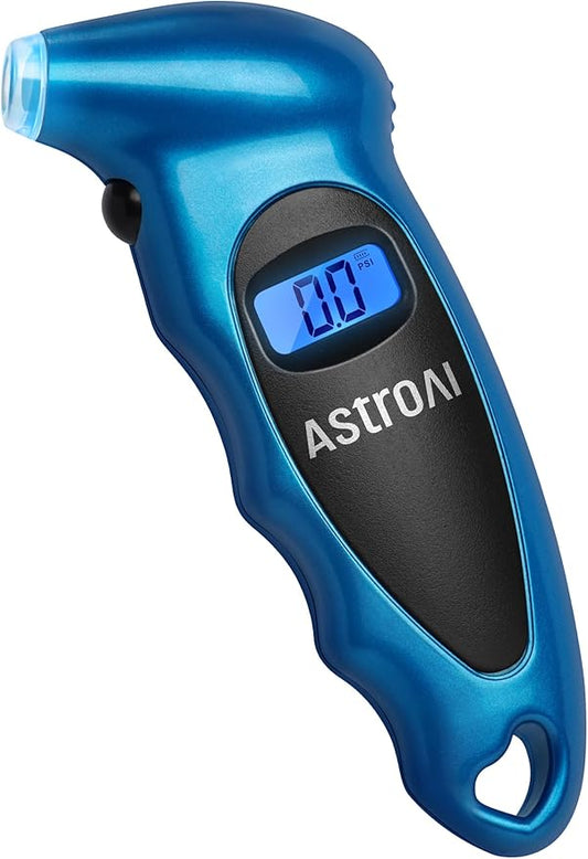 AstroAI Digital Tire Pressure Gauge 0-150PSI Calibrated to ANSI B40.7 +/-1PSI, Accurate in 0.1 Increments, 4 Units for Car Truck Bicycle with Backlight LCD, Blue
