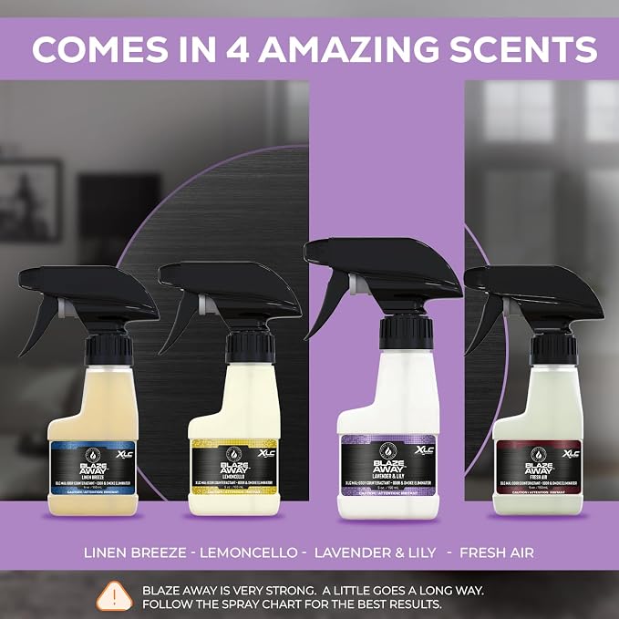 Blaze Away Commercial Air Freshener & Odor Eliminator for Strong Odor - Industrial-Grade Room Spray & Room Deodorizer for Home, Car, Smoke & Pet Odors - Long-Lasting Odor Absorber, Room Fresheners