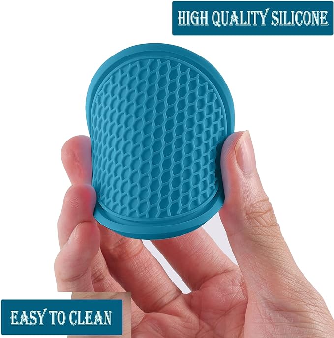 SINGARO Car Cup Coaster, 4PCS Universal Non-Slip Cup Holders Embedded in Ornaments Coaster, Car Interior Accessories, Light Blue