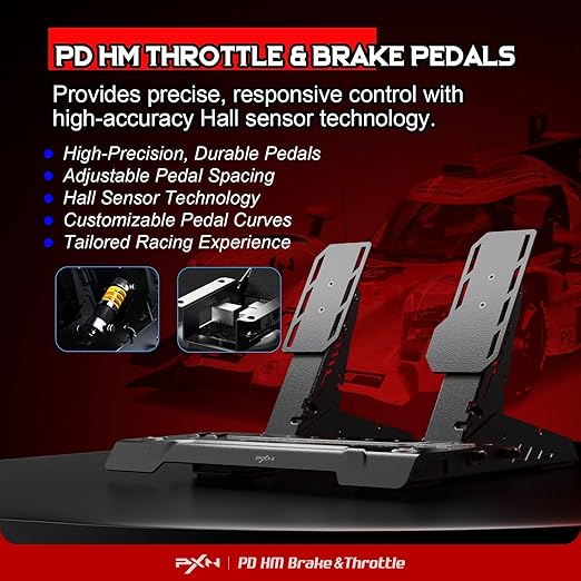 PXN - V10 Ultra Gaming Steering Wheel & Pedals, 3.2Nm Direct Drive Force Feedback, 4 Paddle Shifters, Hall Effect Pedals, 10.6-inch Racing Wheel Rim, Sim Racing Setup for Xbox, PS4, and PC