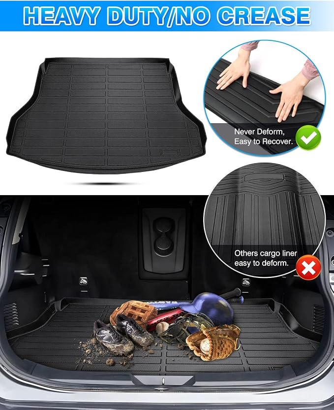 Cartist Cargo Liner Custom Fit for Nissan Rogue SV S SL 2014-2020 All Weather Trunk Mat Black for Nissan Rogue Accessories (Not Fit 7-Seat/Rogue Select/Rogue Sport/Hybrid Models)