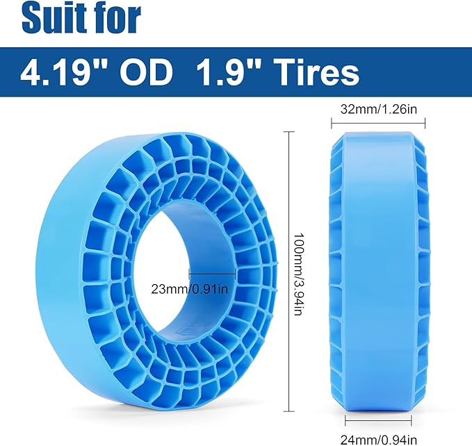 INJORA Silicone Rubber Inserts Foam for 106-108mm 1.9" Tires(Blue)