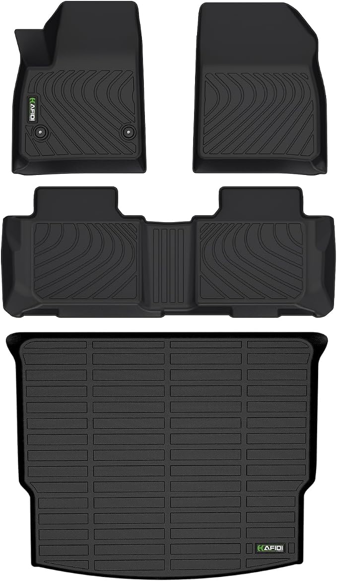 HAFIDI® Floor Mats & Cargo Liner Set Fit for 2019-2025 2026 Chevy Blazer Gas Only (Not for EV & Trailblazer) All Weather Protection TPE Anti-Slip Automotive Floor Liners Blazer Accessories - Black