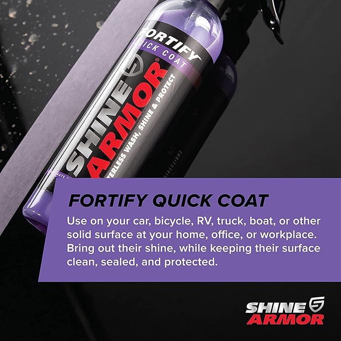 Car Wax Spray and Ceramic Coating for Cars - 3 in 1 Waterless Car Wash and Detailing - Quick Effect Coating Agent for Car - High Gloss Top Coat, Shiny Car Stuff by Shine Armor - Protective Wax 16FlOz