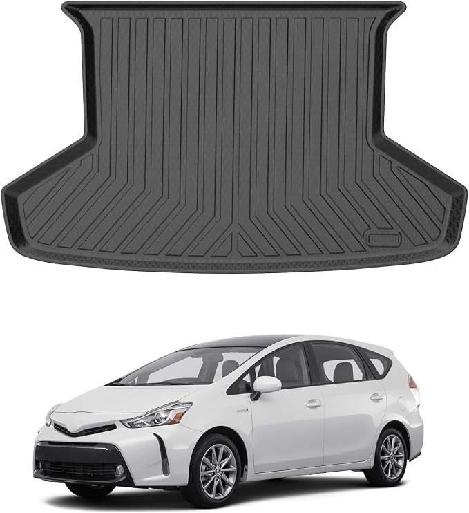 Mixsuper Custom Fit Cargo Liner for 2012-2017 Toyota Prius V, All Weather Rear Cargo Mat Trunk Liners Tray Black