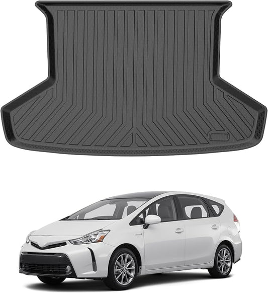 Mixsuper Custom Fit Cargo Liner for 2012-2017 Toyota Prius V, All Weather Rear Cargo Mat Trunk Liners Tray Black