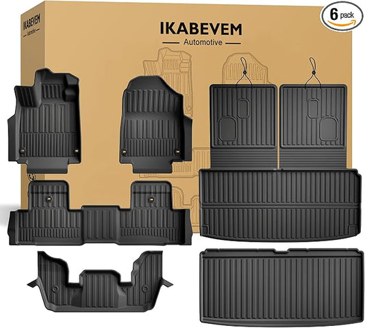 Original 2022-2026 MDX Floor Mats & Cargo Liner & Backrest Mat Full Sets for Acura MDX - Custom Fit TPE Floor Liners & Cargo Mat & Backrest Mat - All Weather Odorless Car Mats for MDX 2022-2025 2026