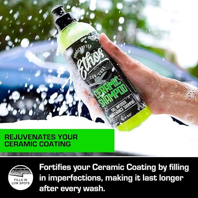 Ceramic Car Shampoo - Slick Car Wash Soap for Ceramic Coatings - pH-Balanced Car Wash Shampoo - Adds Hydrophobic Protection | Enhances Coatings, Waxes or Sealants | Incredible Shine