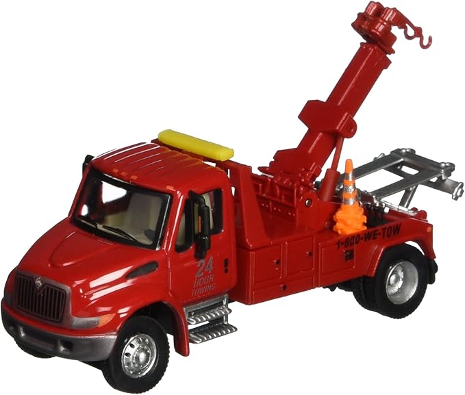 Walthers SceneMaster International(R) 4300 Tow Truck-Red 949-11531 HO Scale Model Railroad - Vehicle Model