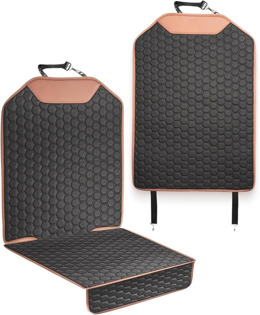 Owleys Set Seat Back Organizer & Car Seat Protector Hexy Waterproof & Non-Slip Protector for Child Car Cushion for Leather and Fabric Seats (Hexy Set 2)