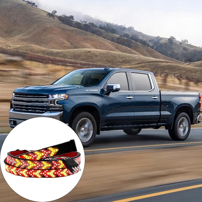 Bendable Silicone LED Rear Light with Flowing Turn Markers and Construction for Commercial Vehicles LED Turn Signals