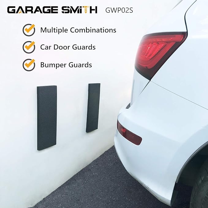 AMPULLA GWP02S Garage Wall Protector Car Door Protectors, Designed in Germany (4, Black)