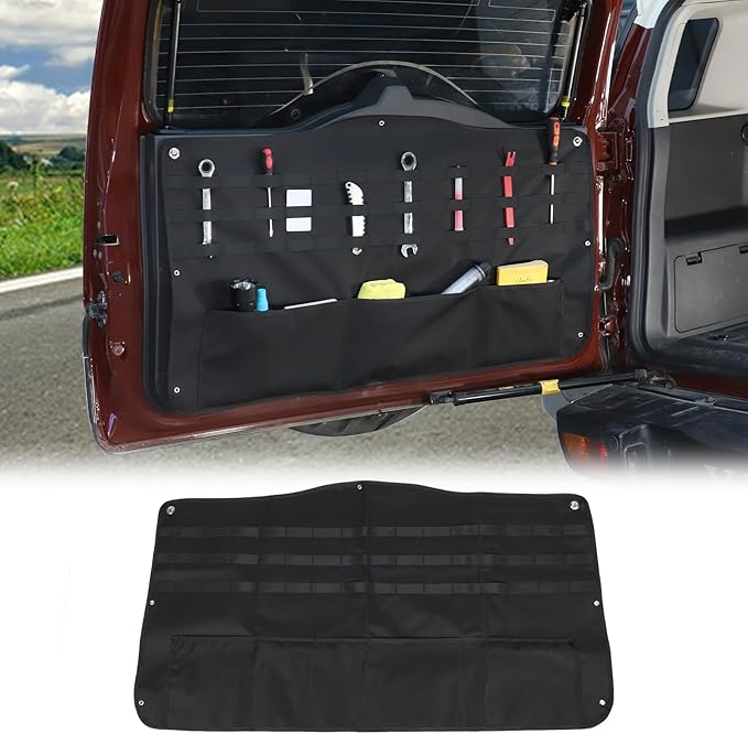 Tailgate Storage Bags Compatible with Toyota FJ Cruiser 2007-2021, Back Door Panel Hanging Organizer Multi-Compartment Oxford Cloth Car Storage Bag Space Saving (Hanging Bag)
