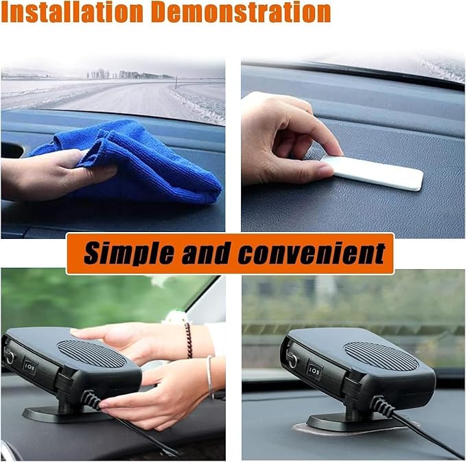 12V Portable Car Heater & Defroster - 150W, Plugs into Cigarette Lighter, 2-in-1 Heating & Cooling for Quick Anti-Fog Warmth, Demister for Car/Vehicle/Truck/SUV