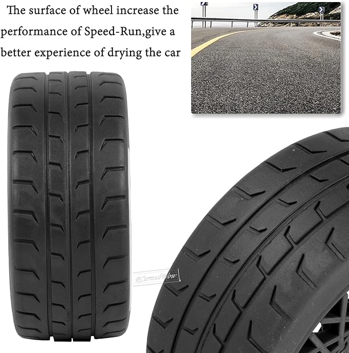 RC Wheels and Tires On Road Tire Tyre for 1/7 Felony 6S BLX,17mm Hex Plastic Wheels RC Truck Tires Highway Tire On Road Tyre,4pcs,Black