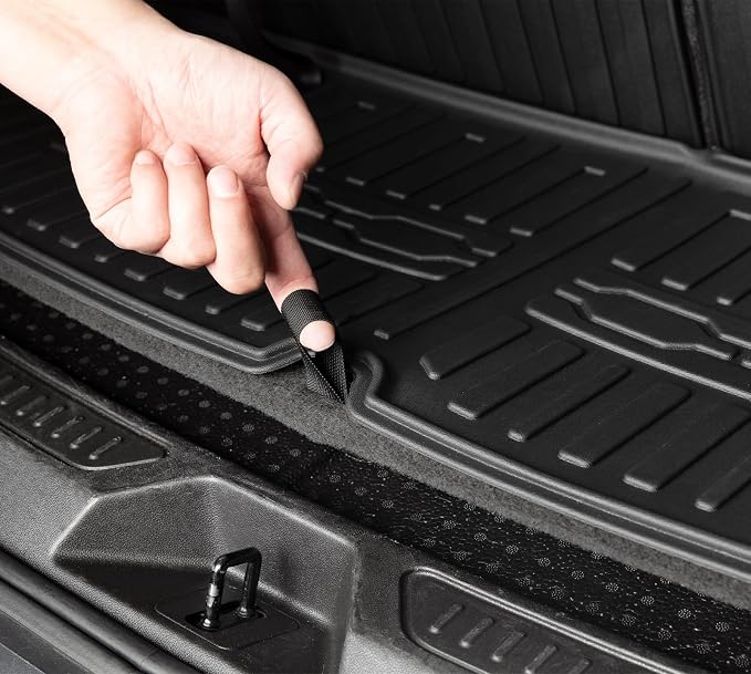 Cargo Mat Backrest Mats 2-in-1 Design for 2017-2023 GMC Acadia 6/7 Seats Accessories, All-Weather TPE Trunk Mat Cargo Liner Protector SLE/SLT/AT4/DENALI(Cargo Mat with Backrest Mats)