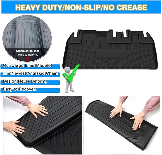 Sienna Cargo Liner - Trunk Mat for Toyota Sienna 2011-2019, All Weather Cargo Mat for Sienna Accessories, Only fit NO Power Folding 3rd Row Seats