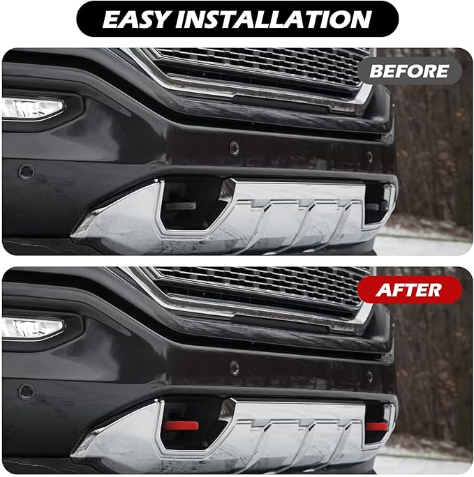 Extended Tow Hook Covers for Silverado 1500 2007-2026/GMC Sierra 1500 2007-2019, Front Tow Hooks Covers Compatible with Chevrolet Silverado 1500 Accessories Red (Not fit Verticle Tow Hooks)