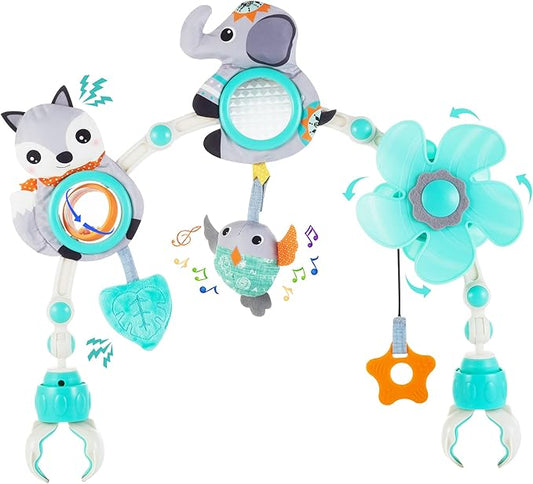 Lynncare Adjustable Arch Bassinet Toys for Infant & Toddlers, Stroller Arch, Baby Crib Toys with Fascinating Hanging for Stimulating Baby’s Senses and Developing Motor Skills