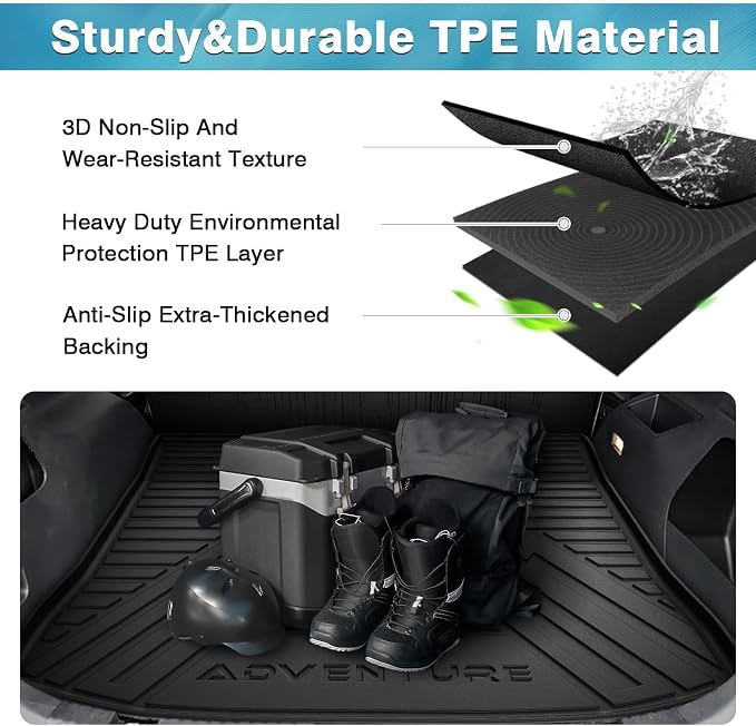 Mixsuper Cargo Liner for Ford Edge 2015-2025, Trunk Mat Backrest Mat for Ford Edge Accessories Cargo Mat Rear Trunk Liner Black