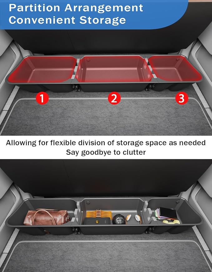 FengYu Under Seat Storage Box Compatible with 2015-2026 Ford F-150 F150 SuperCrew Cab, 2017-2026 F-250/F-350/F-450/F-550 Super Duty,F-150 Rear Underseat Storage Truck Organizer Tool Box