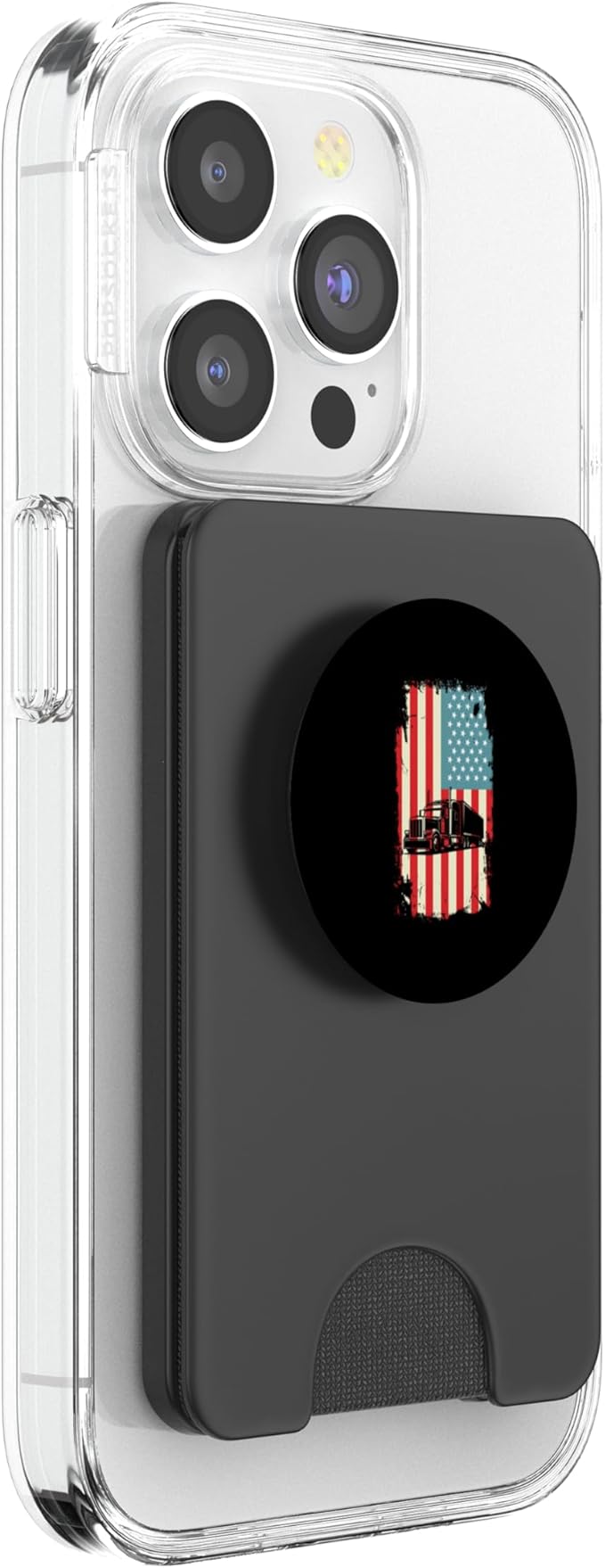 American Flag Trucker Semi Trailer 18 Wheeler Truck Driver PopSockets PopWallet for MagSafe