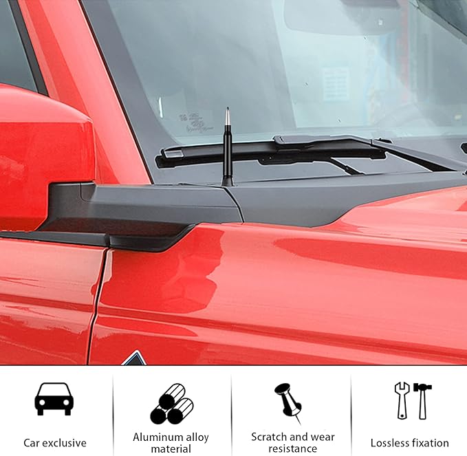 Ajxn 1 PC Car Truck Bullet Antenna, Auto Antenna Mast, Suitable for GM Chevy Silverado 1500 2500 3500 HD Avalanche GMC Sierra 1500 2500 3500 Denali Heavy Duty Pickup Trucks Accessories (Splice Silver)