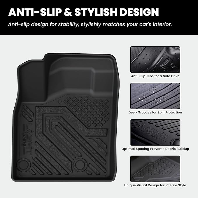 LASFIT Floor Mats & Backrest Mats & Cargo Mat for Nissan Rogue 2026 2025 2024 2023 2022 2021 (Not Fit Rogue Sport), All Weather TPE Custom Fit Floor Liners Car Mats Accessories, Black