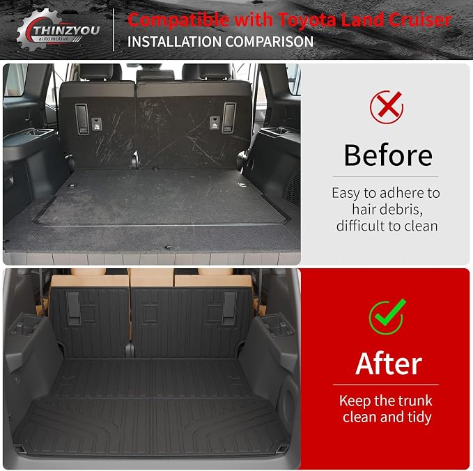 Trunk Mat Compatible with 2024 2025 2026 Toyota Land Cruiser/Lexus GX550 Overtrail 5 Seats Cargo Mat Cargo Liner Trunk Liner Back Seat Cover Land Cruiser Accessories (Trunk Mat+Backrest Mats)