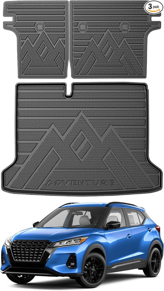 Mixsuper Cargo Liner for Nissan Kicks S 2018-2024, Cargo Mat Backrest Mat for Kicks S, All Weather Trunk Mat Backrest Mat TPE Back Seat Cover Protector for Nissan Accessories