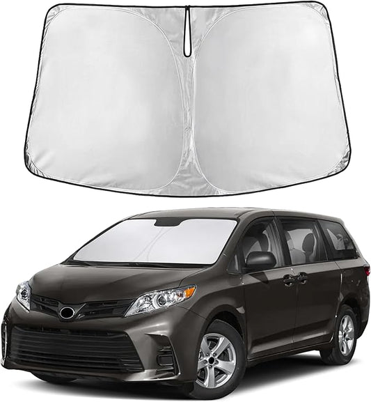 Autovir Windshield Sun Shade Fit for 2011-2018 2019 2020 Toyota Sienna Sun Shade, Front Window Sun Visor, UV Protection, Heat Blocker, Foldable Car Accessories