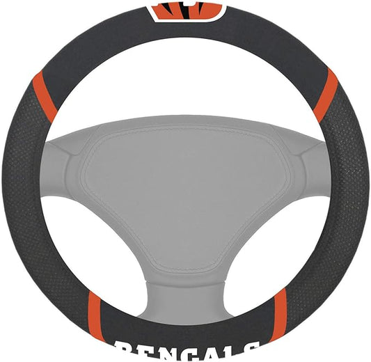 FANMATS NFL Unisex-Adult Embroidered Steering Wheel Cover