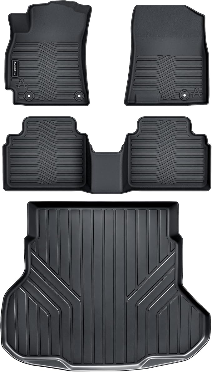 Auxko All Weather Floor Mats Cargo Mat Fit for 2025 2026 Kia K4 Sedan TPE Liners Accessories for Kia K4 Sedan 2025 2026 All Season Guard Odorless Anti-Slip Floor Mats Cargo Liner