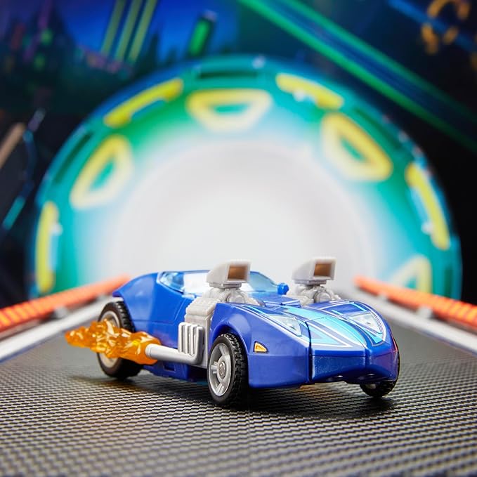 Transformers Collaborative Hot Wheels x Twin Mill, Deluxe Class 5-Inch Robot Action Figure Converts to Racecar, Car Toys for Ages 8+