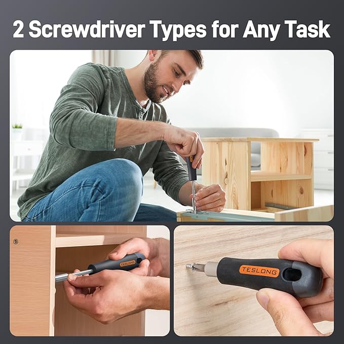 Teslong Basic Tool Kit for Home & Apartment, Compact Lightweight Tool Set for Beginners & Renters, Essential Tools for Quick Repairs with Screwdriver, Wrench & Hammer