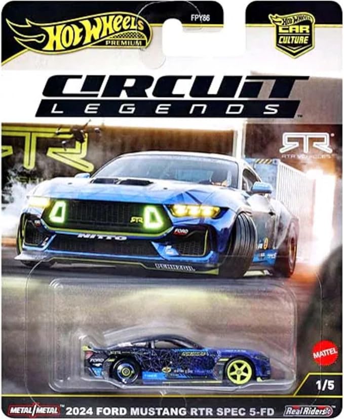 Hot Wheels Circuit Legends Die‑Cast Racing Set – Porsche, Ferrari, Ford & Subaru Icons, 1:64 Scale, Ages 3+ (Pack of 5) FPY86-961K