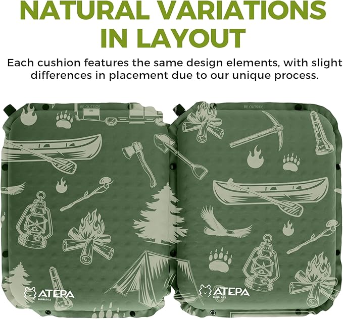 ATEPA Inflatable Seat Cushion, Compact Self-Inflating Seat Cushion for Stadium Airplane Air Travel Bleacher Camping, Blow Up Foam Seat Pad for Outdoor Sports Events Backpacking Hiking Sitting