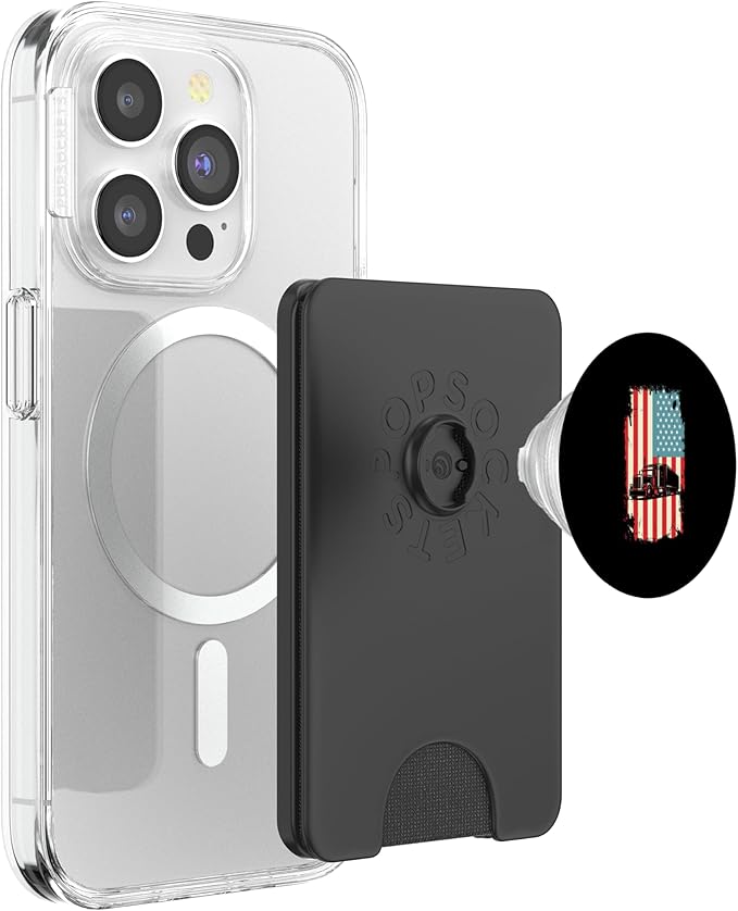 American Flag Trucker Semi Trailer 18 Wheeler Truck Driver PopSockets PopWallet for MagSafe