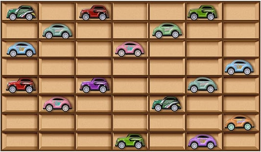 Menkxi 1 Pcs 56 Space Toy Car Display Case Wooden Wheels Shelf Wall Mounted Toy Car Storage Car Display Shelf Birthday Gift for Cars, Collectibles, Toy Figurines, Tiny Dolls, Shot Glasses