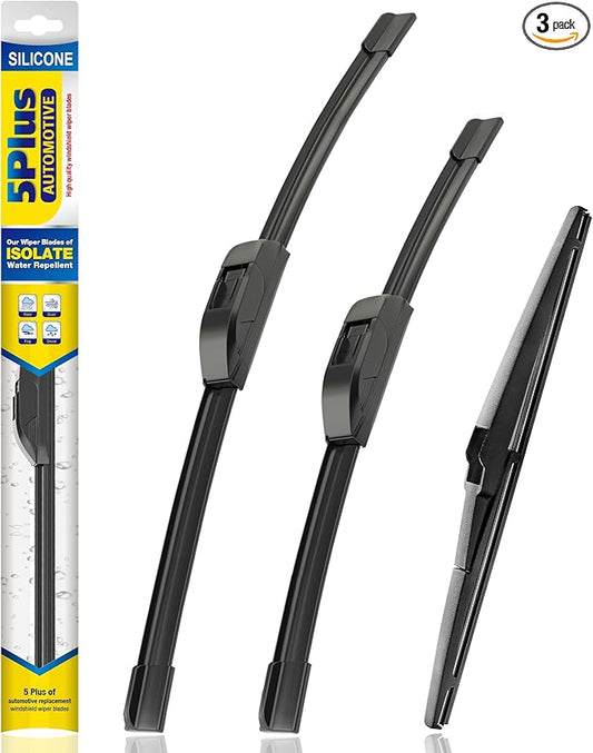 5 PLUS® Silicone Windshield Wipers Replacement for 2008-2020 DODGE Journey Wiper Blades(Set of 3),Automotive Replacement Windshield Wiper Blades For My Car-24"/19"/12"