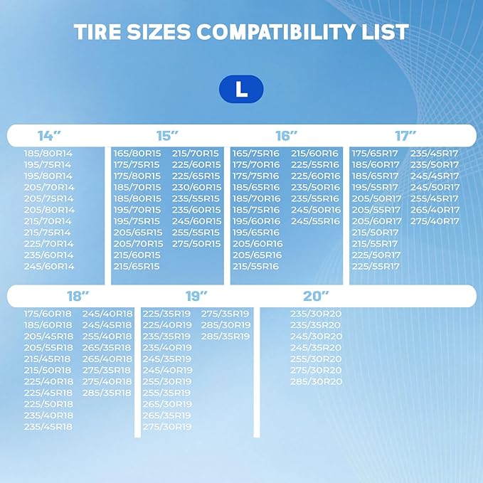 MEASUREMAN Size L Automotive Tire Snow Socks White Durable Textile Socks Winter Driving Protection for Auto, SUV, Commercial Vehicle (2 Pack)