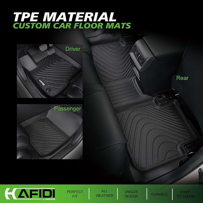 HAFIDI® Floor Mats & Cargo Liner Set Fit for 2024 2025 2026 Chevy Blazer EV &Honda Prologue All Weather Protection TPE Anti-Slip Full Set Floor Liners Custom Chevrolet Blazer Accessories - Black